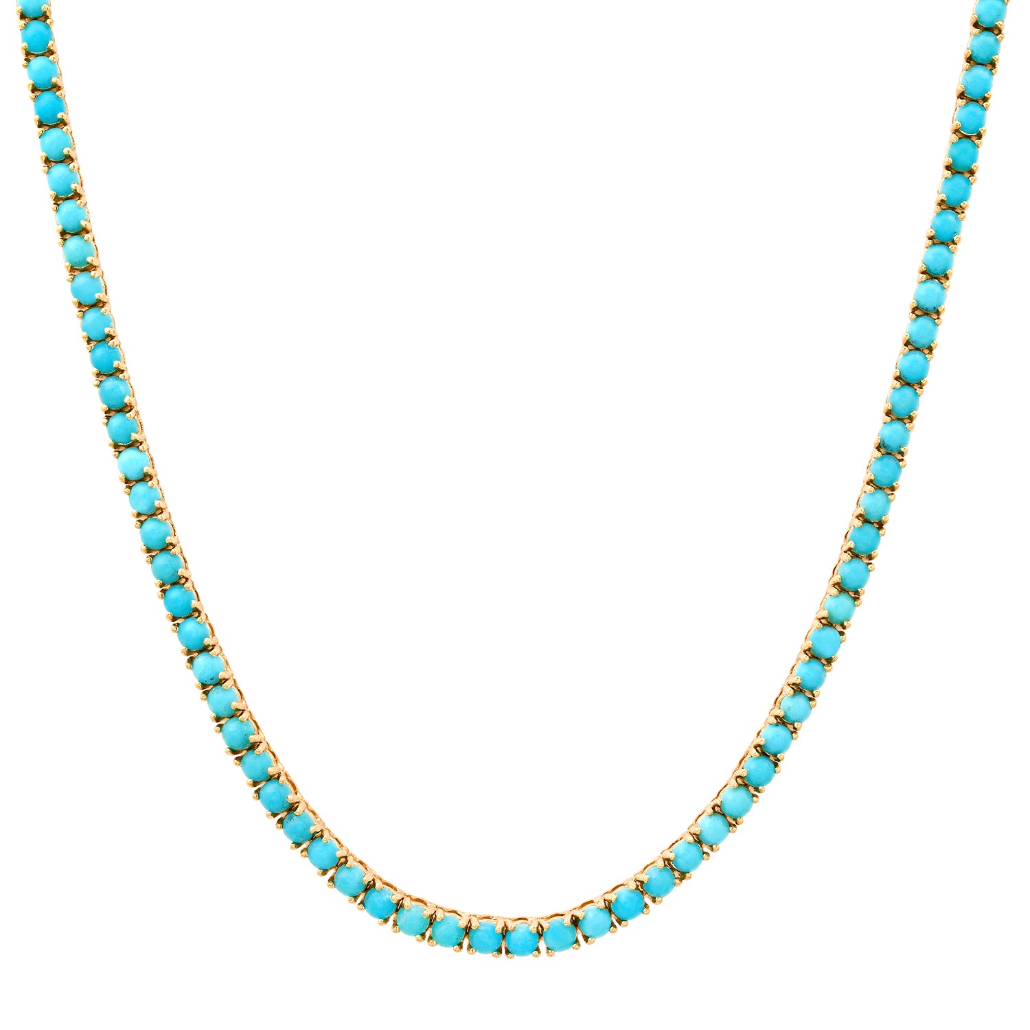 Medium Full Length Turquoise Tennis Necklace