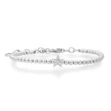 Stellar Star Beaded Ball Flex Cuff Bracelet