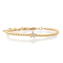 Stellar Star Beaded Ball Flex Cuff Bracelet
