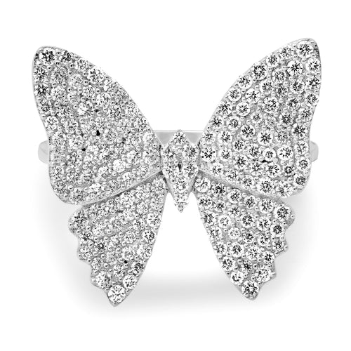 Bright Pave Diamond Butterfly Ring