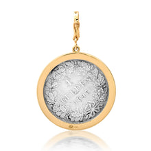 Large Silver Dutch Mama Token in 14k Gold & Diamond Bezel Frame