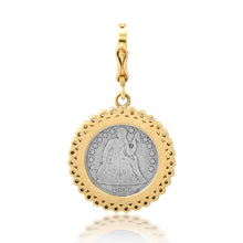 Silver Mama Token in 14k Gold & Diamond Bezel Frame