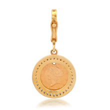 22k Gold Mother Love Antique Token Diamond Frame