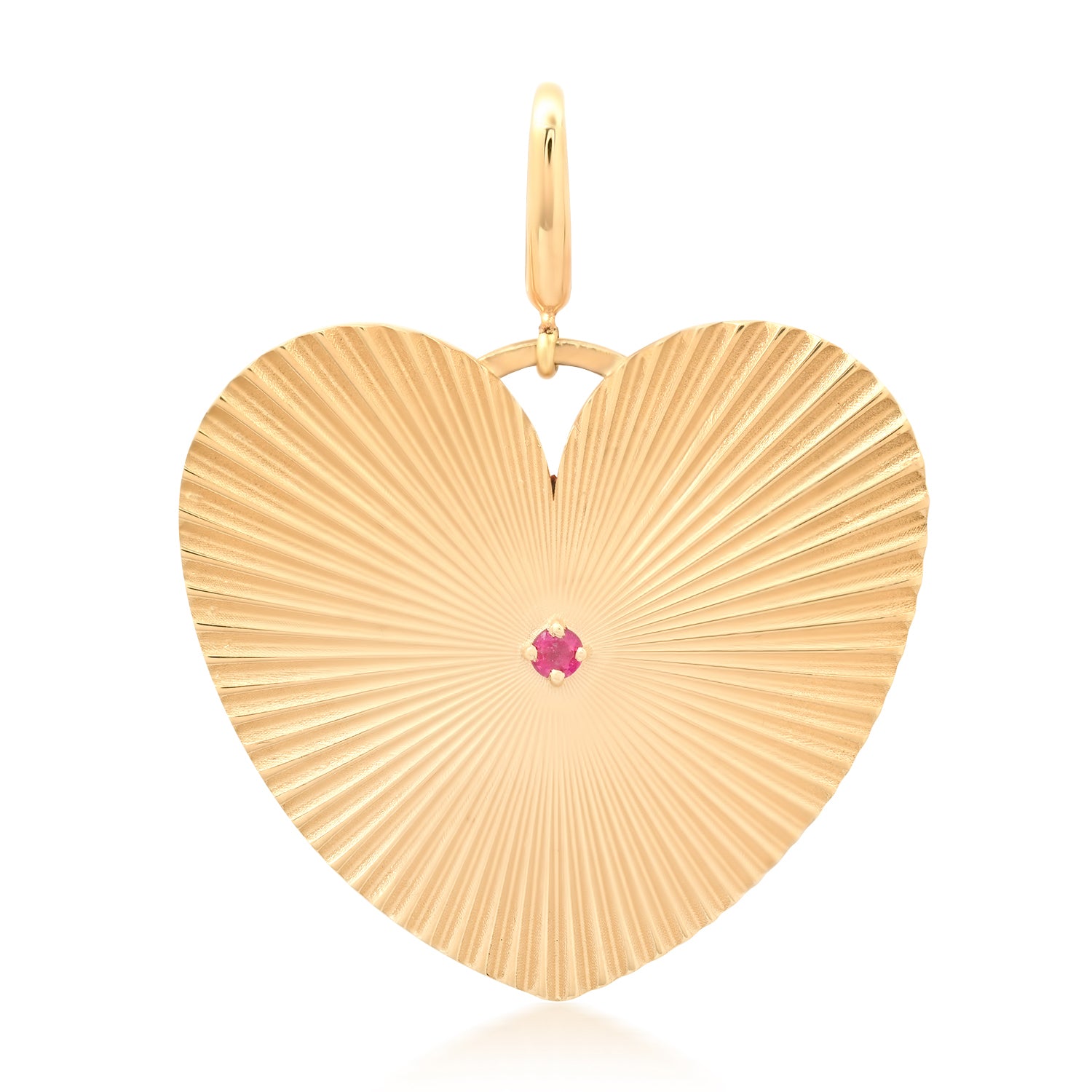 XL Fluted Love Light Charm with Ruby