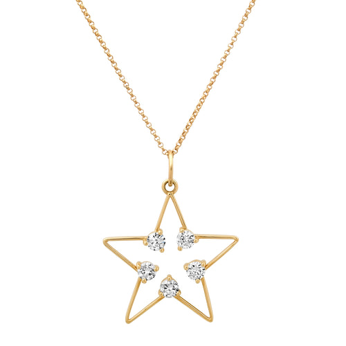 Stellar Star Diamond Outline Necklace