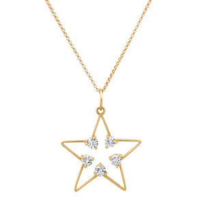 Stellar Star Diamond Outline Necklace