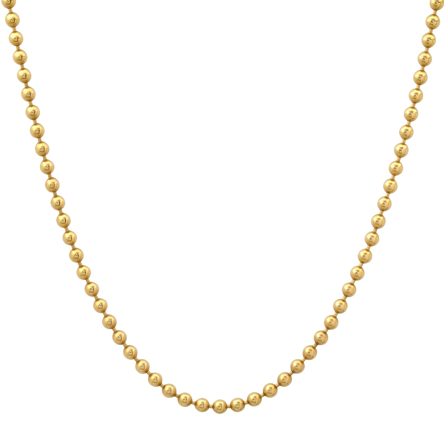 14k Solid 2.5mm Ball Chain Necklace