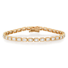 Bezel Set Emerald Cut Diamond Bracelet