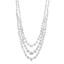 Lab Grown Mega Mixed Shape Layered Diamond Tennis Necklace