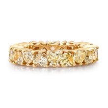 Lab Grown Alternating Heart Yellow Diamond Eternity Band Ring