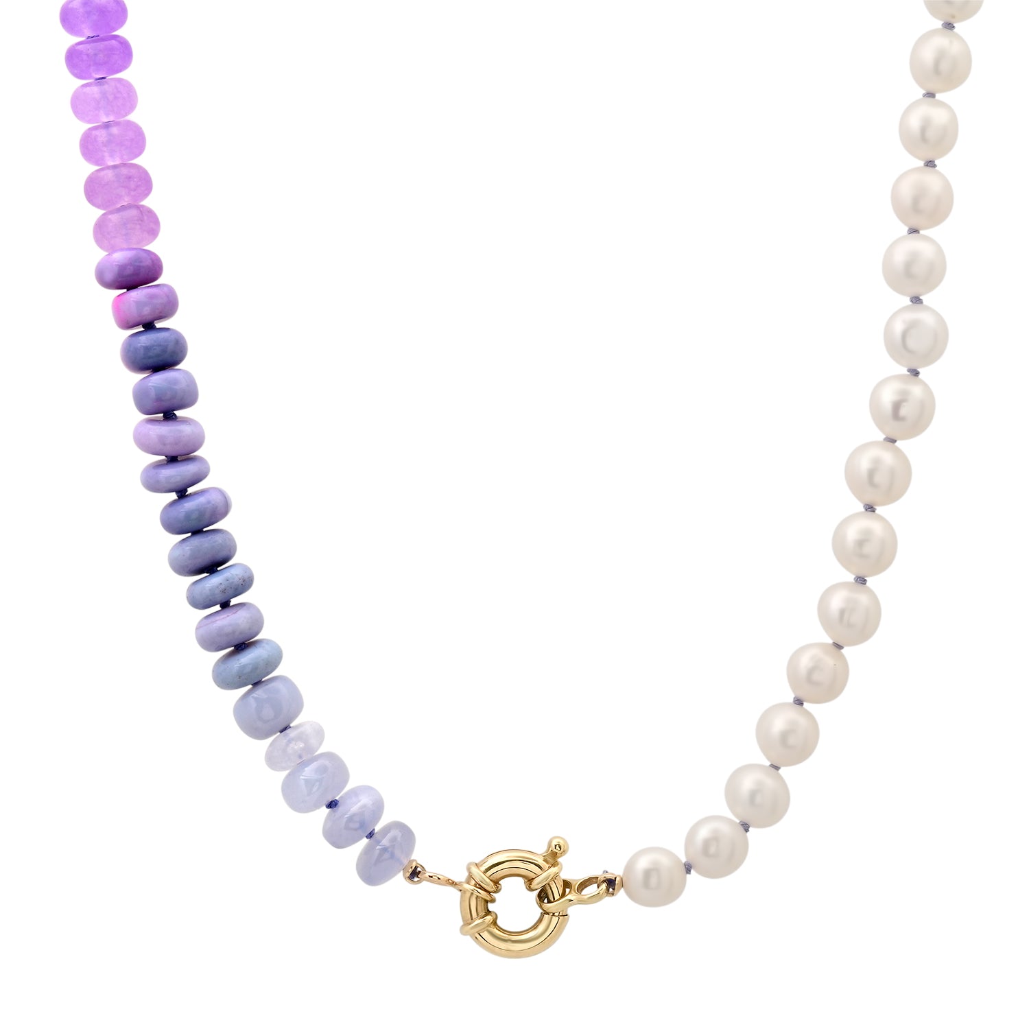 Exclusive Milestones x Encirkled 50/50 Pearl & Purple Ombre Beaded Necklace