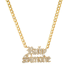 Gothic Cuban Link Nameplate Chain Necklace