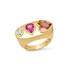 Ripple Mixed Shape Gemstone Statement Ring