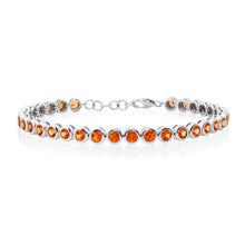 Bezel Set Orange Sapphire Eternity Bracelet