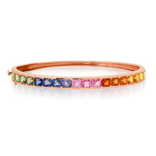 Juicy Rainbow Sapphire Bangle Bracelet