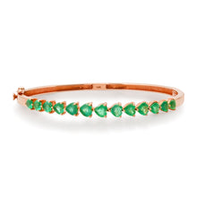 Emerald Hearts Half Eternity Bangle Bracelet