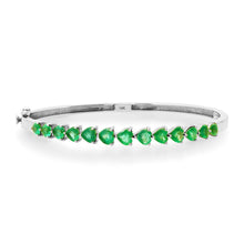 Emerald Hearts Half Eternity Bangle Bracelet