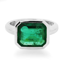Bold Bezel Set Emerald Ring