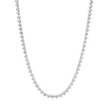 Be My Valentine Bezel Set Diamond Heart Tennis Necklace