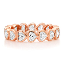 Bezel Set Diamond Hearts All Around Eternity Band Ring