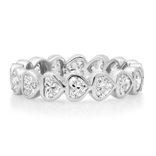 Bezel Set Diamond Hearts All Around Eternity Band Ring