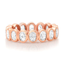 Bezel Set Oval Shaped Diamond Eternity Band Ring