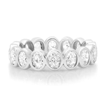 Bezel Set Oval Shaped Diamond Eternity Band Ring