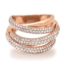 Stacked Pave Diamond & High Polish Gold Statement Wrap Ring