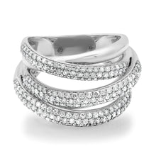 Stacked Pave Diamond & High Polish Gold Statement Wrap Ring