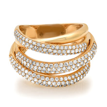 Stacked Pave Diamond & High Polish Gold Statement Wrap Ring