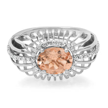 Caged Oval Morganite Statement Dome Ring