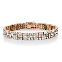 Glitzy Three Row Diamond Bracelet