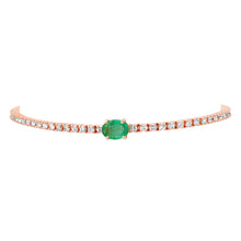 Oval Emerald & Diamond Tennis Bracelet