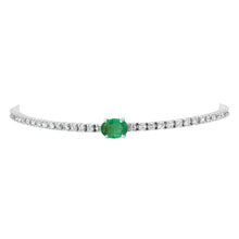Oval Emerald & Diamond Tennis Bracelet