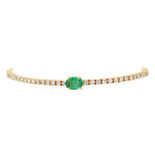 Oval Emerald & Diamond Tennis Bracelet