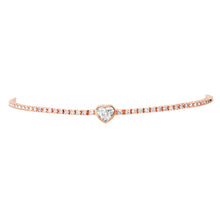 Bezel Set Diamond Heart Tennis Bracelet