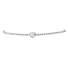 Bezel Set Diamond Heart Tennis Bracelet