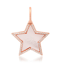 Mother of Pearl or Turquoise & Diamond Star Charm