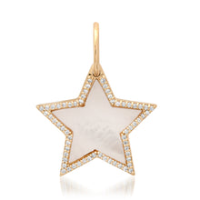 Mother of Pearl or Turquoise & Diamond Star Charm