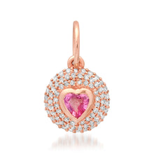 Diamond & Gemstone Bubble Bezel Heart Charm