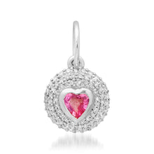 Diamond & Gemstone Bubble Bezel Heart Charm