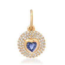Diamond & Gemstone Bubble Bezel Heart Charm