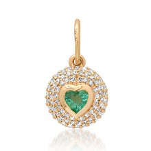 Diamond & Gemstone Bubble Bezel Heart Charm