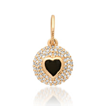 Diamond & Gemstone Bubble Bezel Heart Charm