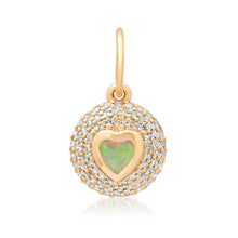 Diamond & Gemstone Bubble Bezel Heart Charm