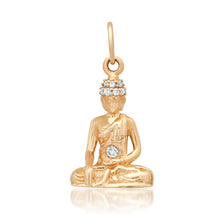 Be Serene Gold & Diamond Buddha Charm