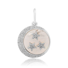 Malachite or Mother of Pearl Diamond Moon & Stars Charm