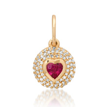 Diamond & Gemstone Bubble Bezel Heart Charm