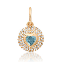Diamond & Gemstone Bubble Bezel Heart Charm