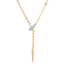 Baby Adjustable Sleek Diamond & Emerald Snake Chain Lariat